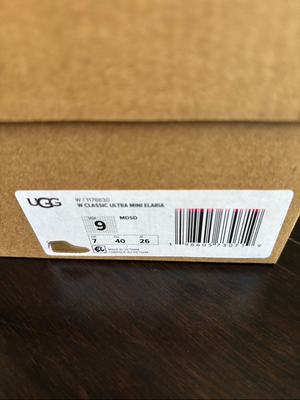 UGG CLASSIC ULTRA MINI ELARIA IN MUSTARD SEED SZ 7,8,9 NEW IN BOX - Picture 10 of 10